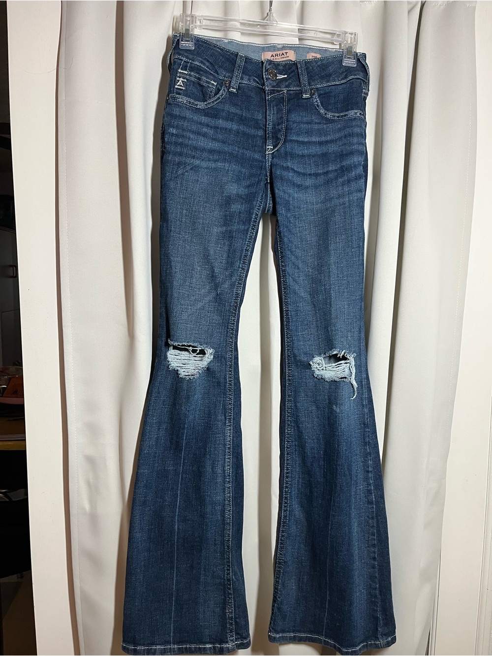 Ariat Women's Dark Blue Distressed Flare Jeans